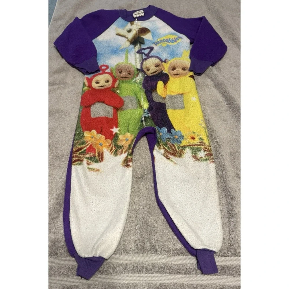 Vintage 1998 Ragdoll WORMSER Teletubbies One Piece Zip Sleeper Sz 5 Y2K RARE TH3